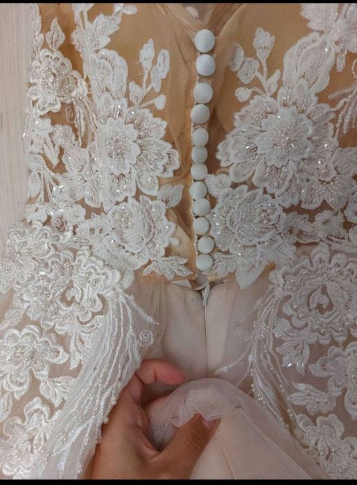 Rochie mireasa culoare Nude-Rose