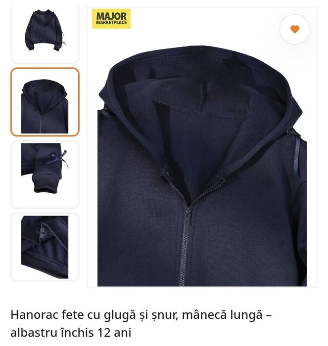 Hanorac cu gluga fete 12 ani
