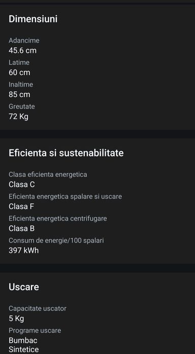 Masina spalat Samsung slim cu uscător impecabilă