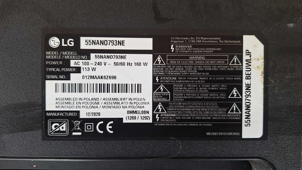 Vând placa de baza originală televizor LG 55NANO793NE