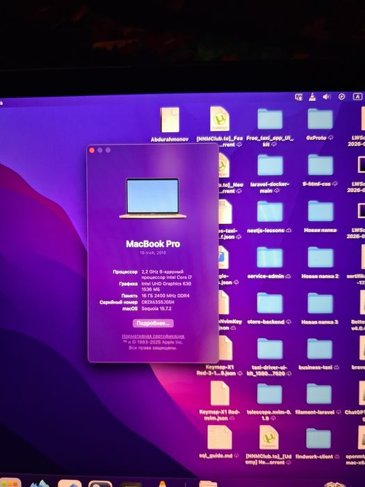 MacBook Pro 15" A1990 — 16GB RAM / 256GB SSD