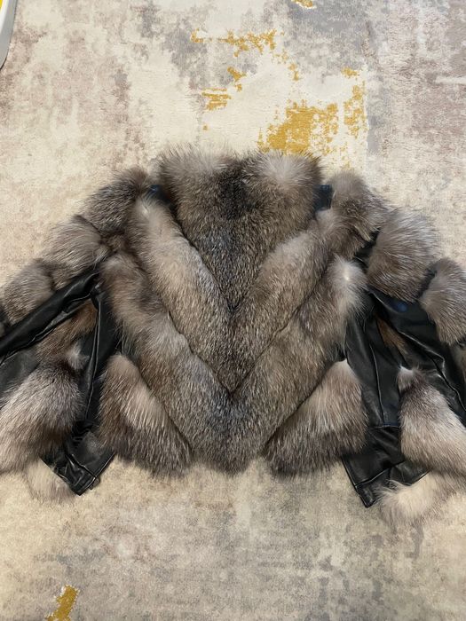 Haina scurta 2in1 blana vulpe si piele