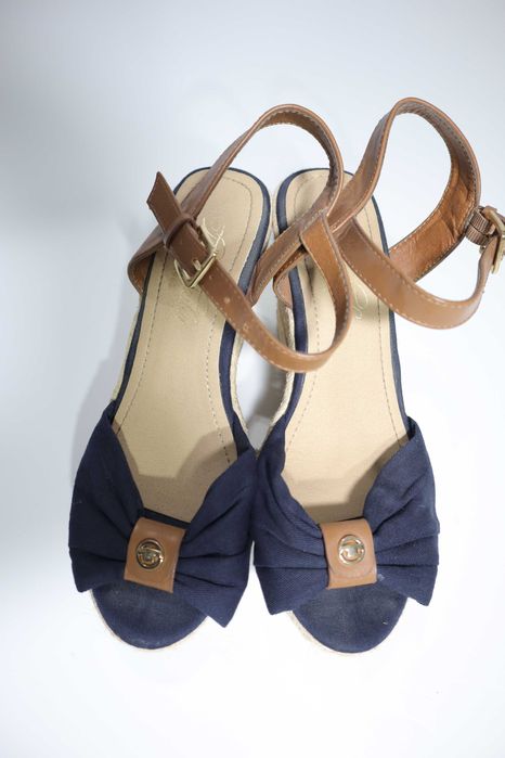 Sandale Tom Tailor cu Platformă - Stil Espadrile Navy & Tan - Mărimea 39