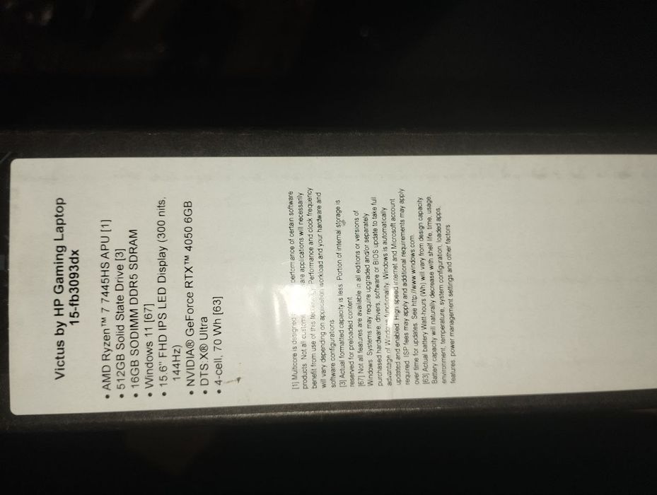 Victus GAMiNG ryzen7 RTX4050 6gb noutbuk notebook ноутбук xolati yengi