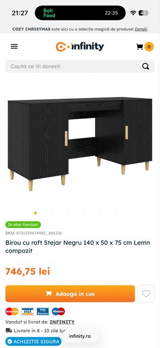 Birou foarte masiv si stabil pentru setup gaming