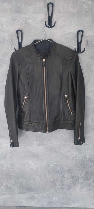 Яке Естествена кожа - Тъмно зелено (Pistachio Green), тип рокерско