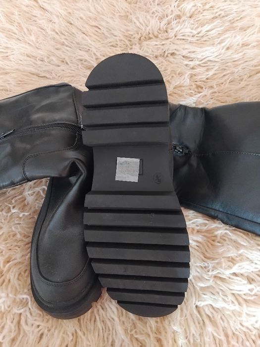 Дамски ботуши естествена кожа черен цвят номер 39 нови