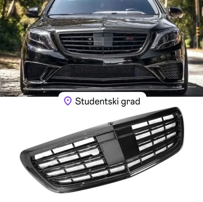 Черен лак/Хром решетка AMG Mercedes S класа W222 с Distronic