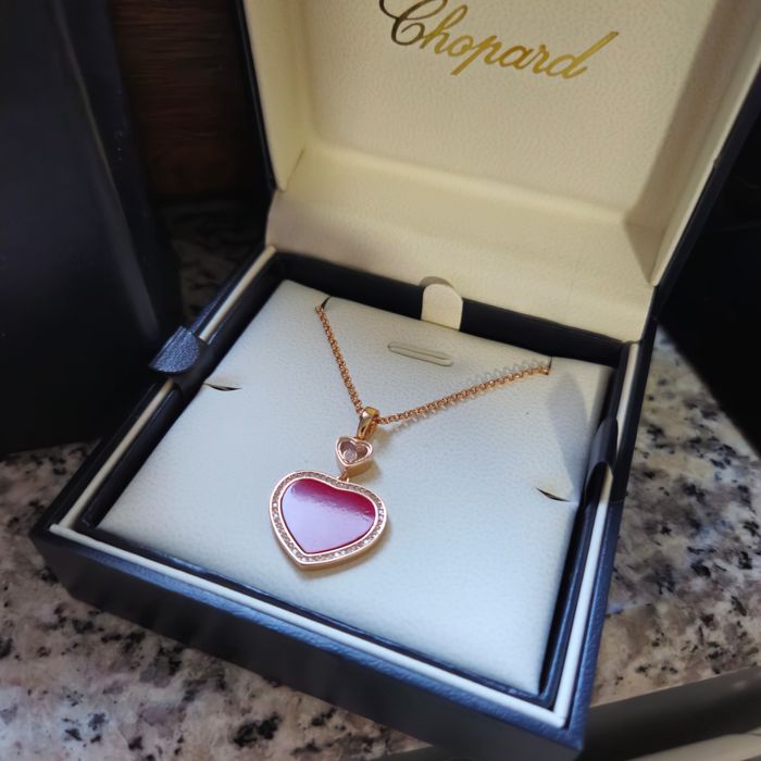 Colier Pandantiv Chopard Happy Hearts Rosu