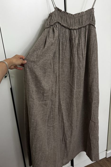 Льняное платье massimo dutti