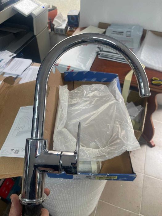 Baterie monocomandă pentru chiuvetă de bucătărie Grohe, cromată, 31367001