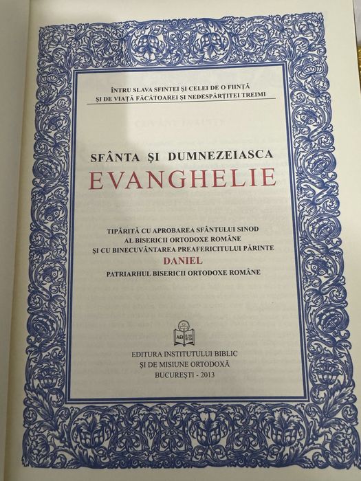 Sfanta si Dumnezeiasca Evanghelie