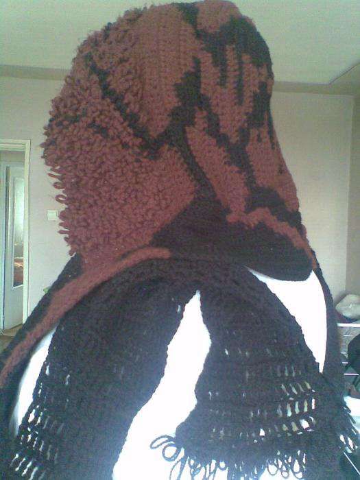 fular cu gluga croșetată manual nou