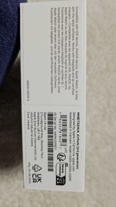 Casti Apple AirPods 3 MagSafe Charging Case, culoare alb Nou