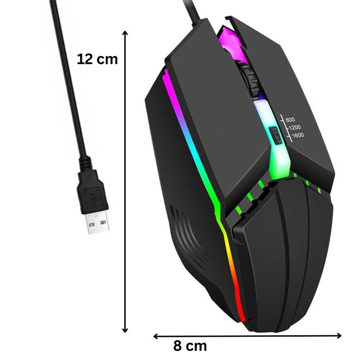 Mouse Gaming cu Fir Skylaze® X3 Upgrade, RGB, 1600 DPI, Negru