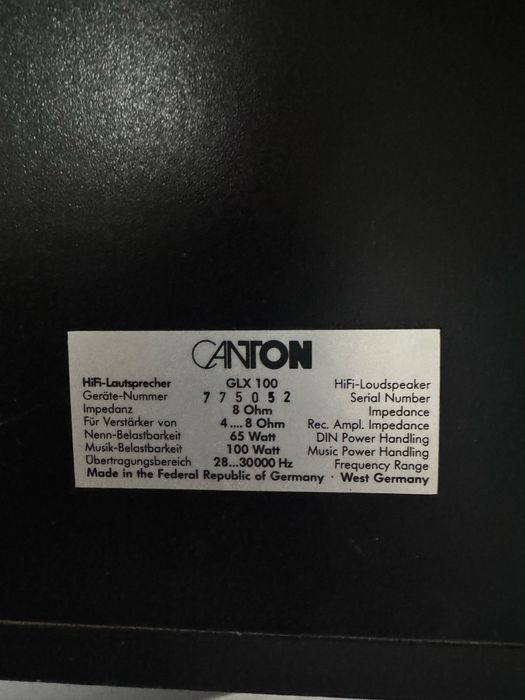 Boxe Canton GLX 100. Made in Germany