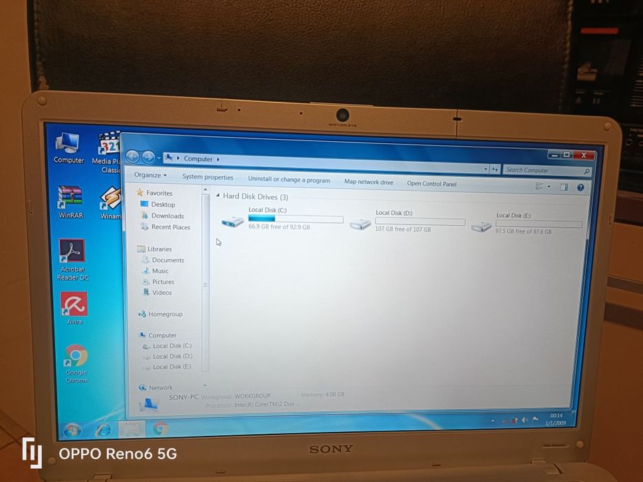 Leptop Sony Windows 7