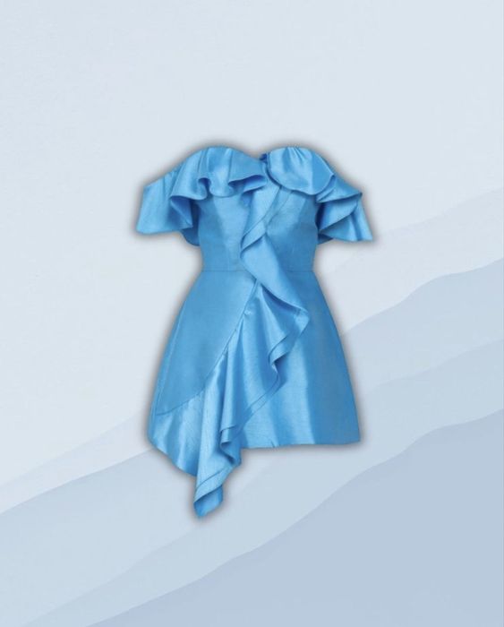 CLICHE Официална мини коктейлна рокля в тюркоазено синьо