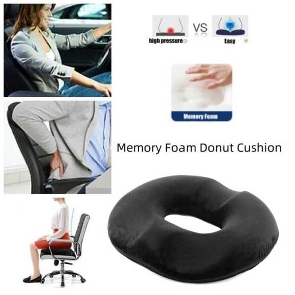 Възглавница за сядане Mercado Trade, Мемори пяна, Черен