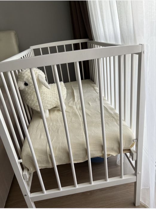 Детский манеж белый деревянный