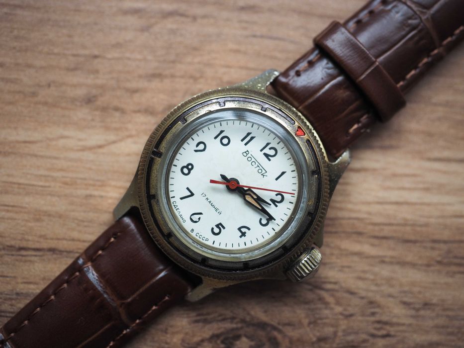 Ceas sovietic mecanic Vostok, 34 mm, unisex, rezistent la apă, URSS