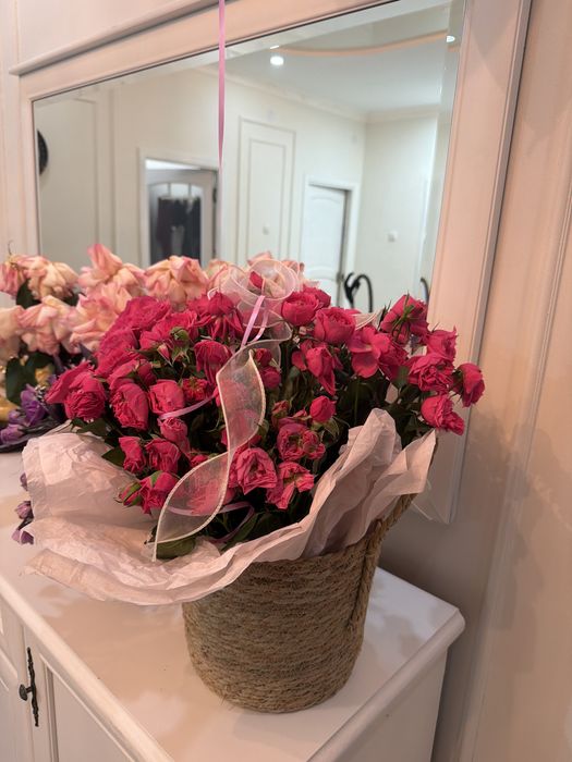 Цветы букет + корзина