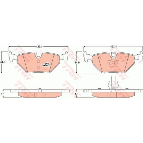 Placute frana Bmw Seria 3 (E36), 09.1990-02.1998, Z1, 06.1988-06.1991, Z4 (E85), 02.2003-12.2009, Rover/Mg 75 Tourer (Rj), 08.2001-06.2006, Mg Zt- T, 10.2001-07.2005, Saab 9-5 (Ys3e), 09.199, TRW