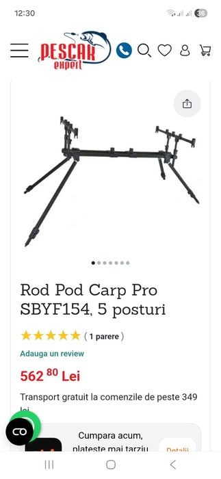 Vand Rod Pod Carp Pro 5 posturi stare foarte buna