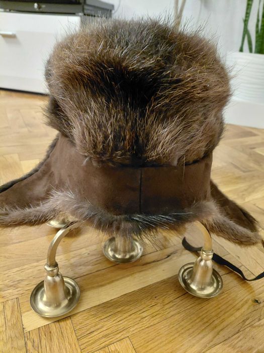 Дамска шапка ушанка косъм от бобър Швеция, Kangol вълнена шапка