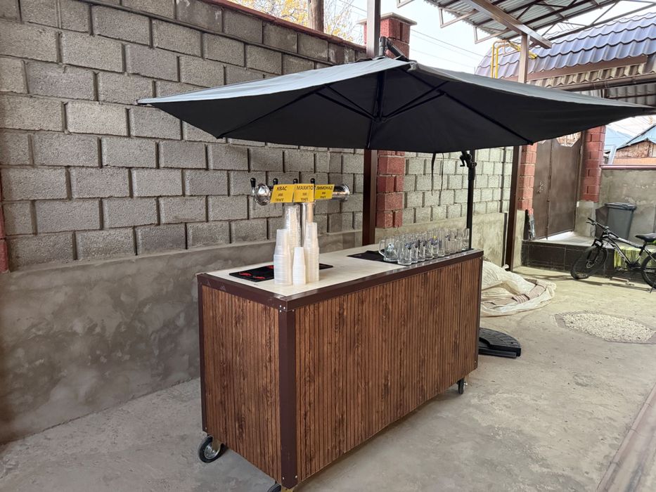 Продажа кваса , лимонад , прохладительных напитков .