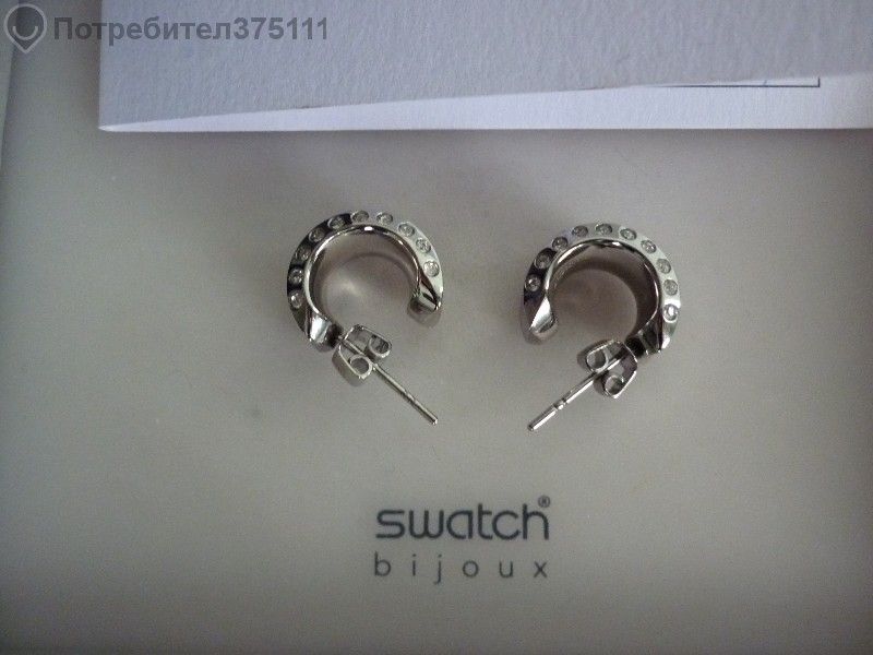 страхотни стоманени обеци swach с камъни сваровски