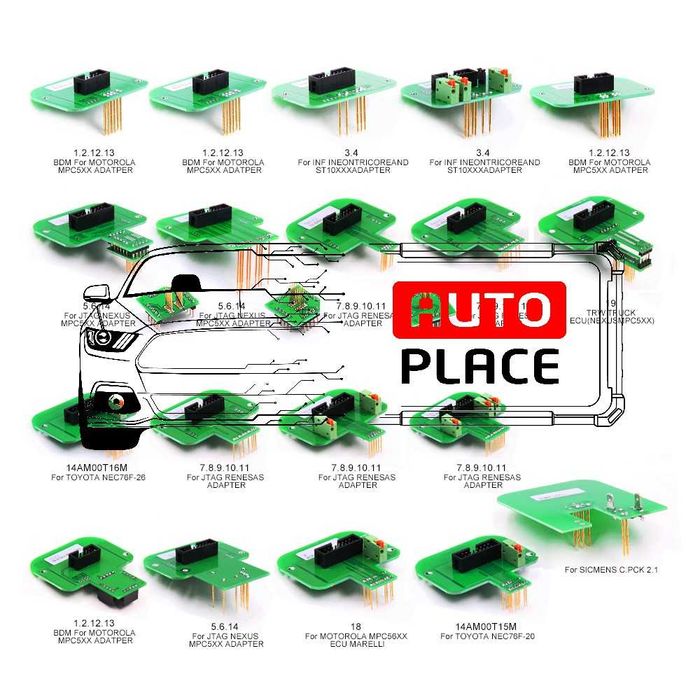 BDM адаптери 22бр Ktag Kess KTM100 MPPS V18 Chip Tuning Пълен Комплект