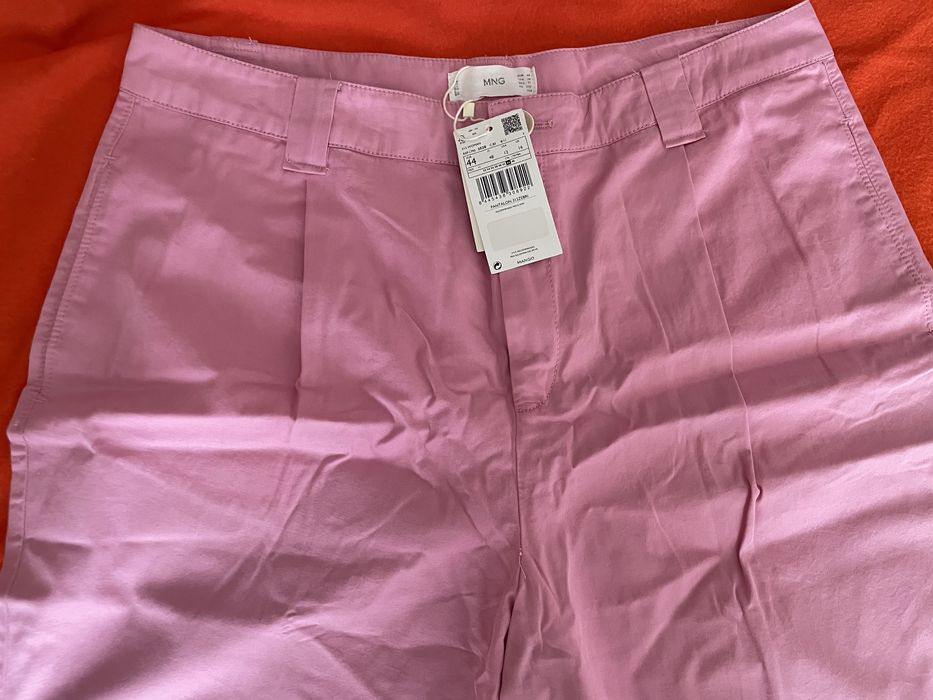 Панталон Mango розов овърсайз