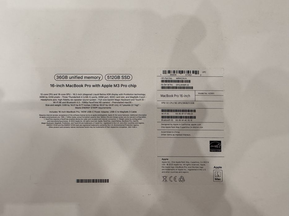 MacBook Pro (M3 Pro) 16 дюймов