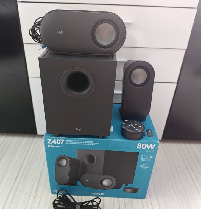 Аудио система Logitech - Z407, 2.1, черна