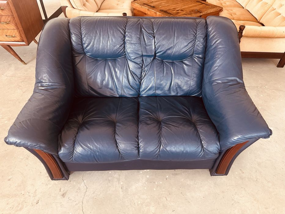 Винтидж кожен фотьойл – италиански дизайн, Natuzzi style, внесен от Швеция
