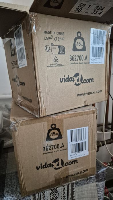 Gard de grădină / gazon aspect piatră, 41 buc., 10 m, plastic