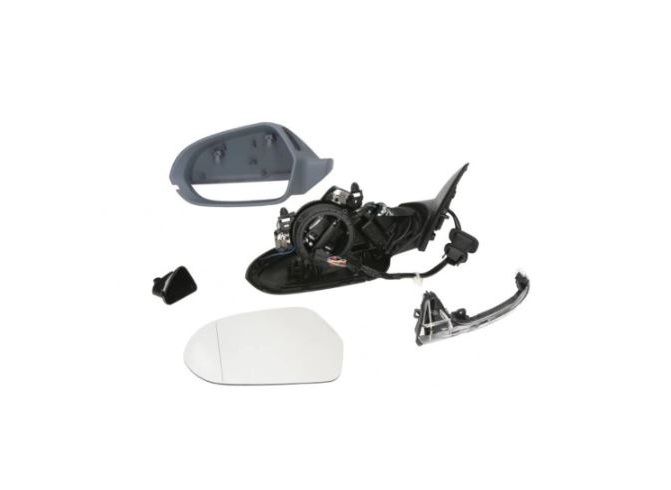 Oglinda exterioara Audi A6, 01.2014, partea Dreapta, culoare sticla crom, sticla asferica, carcasa grunduita, cu incalzire, ajustare electrica,