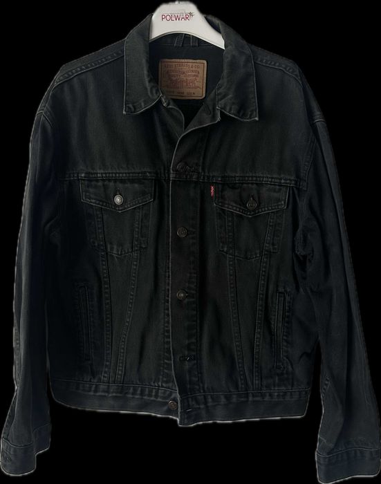 Jacheta Denim Levi’s 70503 0285 Black Denim Trucker Jacket Size M used look