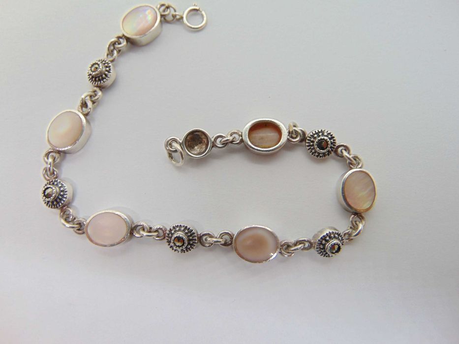 Bratara din argint cu sidef si marcasite