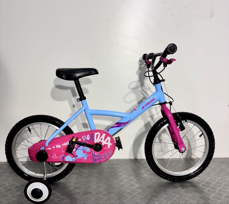 Детски велосипед С ПОМОЩНИ за момиче Btwin 16 цола/ колело