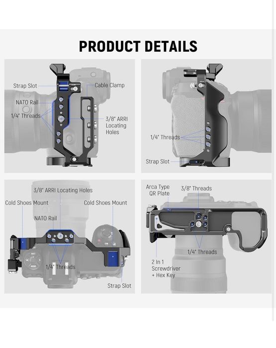 Компактен алуминиев кейдж за Nikon Z8. Камера. Фотоапарат. Видео