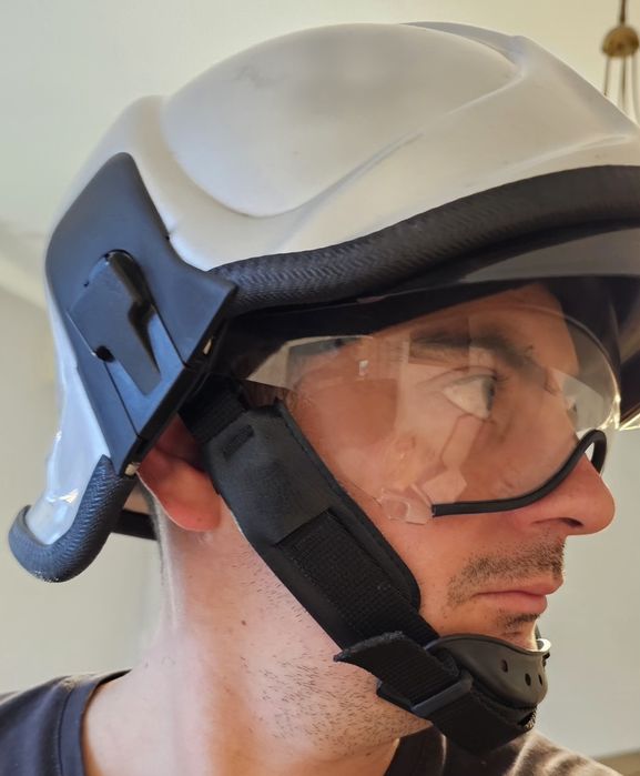 Casca pompier cu vizor dublu, noua, Made in italy