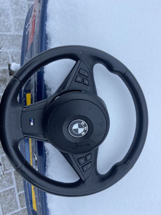 Volan M piele originala Bmw E60 E61 cu buton start 2005-2010