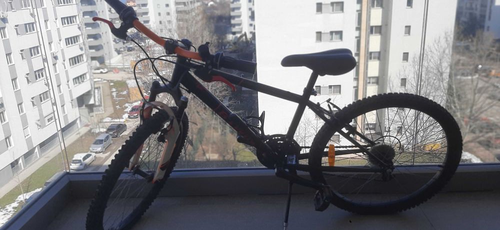 Bicicleta copii B'TWIN, 24", negru cu roz