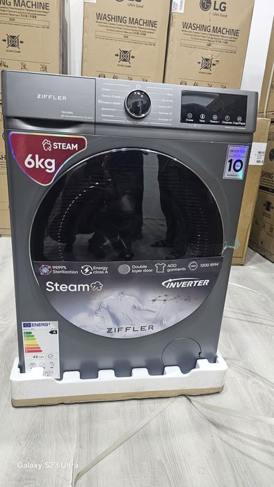 Стиральная машина ZIFFLER 6Кг Inverter + Паровой Стирка