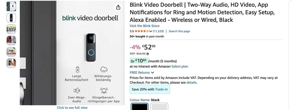 Blink outdoor 4 камера за наблюдение със синк модул и звънец с камера