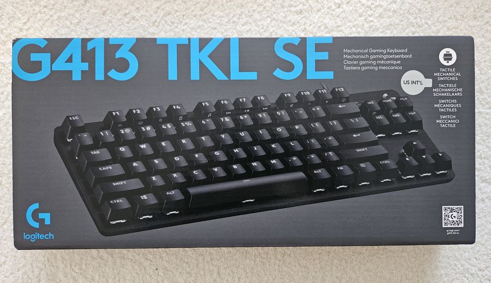 Vând tastatură mecanică gaming Logitech G413 TKL SE, neagră, nouă, sigilată, în cutie