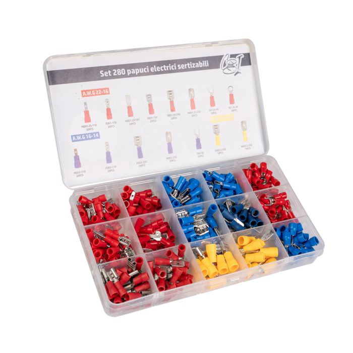Set 280 papuci electrici, PVC si alama