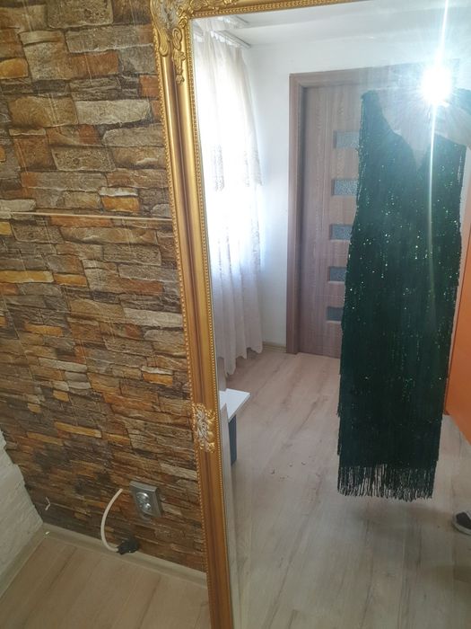 Rochie de seara verde cu franjuri